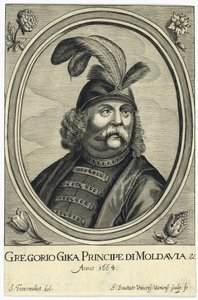 Grigore I Ghica (Ghika) (1628-1675) ، أمير Wallachia par Bouttats ، جيرارد (حوالي 1630 - بعد 1668). نقش على النحاس ، 1664 ، مجموعة خاصة بواسطة جيرارد بوتاتس