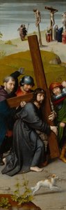 المسيح يحمل الصليب مع الصلب حوالي 1510 (زيت على لوح من خشب البلوط) بواسطة جيرارد ديفيد