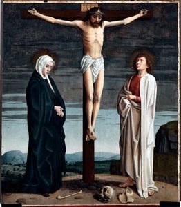 لوحة Crucifixion Polyptych من كنيسة سان جيرولامو ديلا سيرفارا - لوحة لجيرارد ديفيد (حوالي 1460-1523) 1506 خافت 90 × 100 سم جينات Musei di Strada Nuova (سابقًا قصر بيانكو) إيطاليا بواسطة جيرارد ديفيد