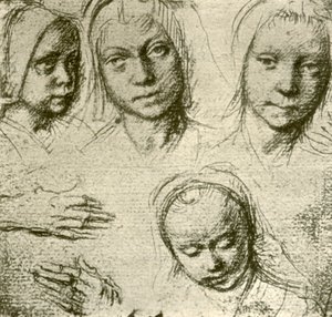 أربعة رؤوس لفتاة ويدين ، c1500-1505 ، 1908. بواسطة جيرارد ديفيد