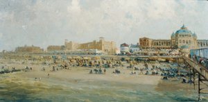 يوم صيفي على شاطئ Scheveningen بجوار Kurhaus (زيت على قماش) بواسطة جيرارد ديلفجاو