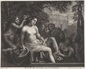 تتلقى بثشبع الرسالة من داود Missio de Davide ad Bathsebam (العنوان على الكائن) بواسطة جيرارد فالك