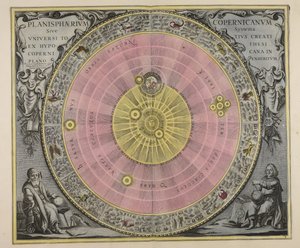 Planisphaerium Copernicanum $ ، أو في مستوى النظام ككل قد عرضت على كل المخلوقات بناءً على فرضية Copcrnicana بواسطة جيرارد فالك