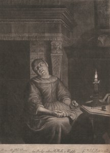 الخياط النائم جالسًا بواسطة جيرارد فالك