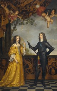صورة مزدوجة لوليام الثاني (1626-1650) ، أمير أورانج ، وزوجته ماري ستيوارت (1631-1660). بواسطة جيرارد فان هونثورست