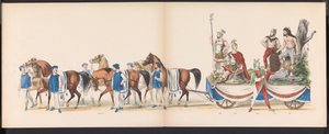 حفلة تنكرية لطلاب ليدن ، 1870 (اللوحة 15) موكب بالملابس أقامه أعضاء فيلق طلاب ليدن في 7 يونيو 1870 ، احتفالًا بالذكرى السنوية الـ 295 لمدرسة Leidsche Hoogeschool ، والتي تمثل زيارة إلى Leiden في بواسطة جيراردوس يوهانس بوس