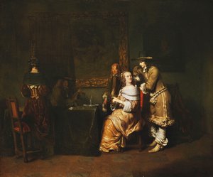 شركة أوراق اللعب الأنيقة في الداخل ، 1650s