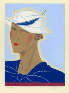 قبعة نسائية ذات ريش أزرق 1933 - G.Hartung