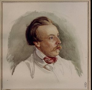 صورة للرسام الكسندر (الكسندر) فون كوتزيبو (1815-1889). (صورة للرسام أ. فون كوتزبيو). عمل غيرهارد فيلهلم فون روترن (1794-1865) ، لوحة مائية على ورق ، حوالي عام 1840. الفن الألماني بواسطة غيرهارد فيلهلم فون رويترن