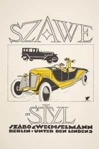 إعلان لـ Szawe (Szabo & Wechselmann) ، من Styl ، pub 1922 (pochoir print) بواسطة المدرسة الألمانية