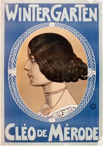 إعلان لفيلم "حديقة الشتاء"، بطولة كليو دي ميرود (طباعة حجرية ملونة) بواسطة المدرسة الألمانية