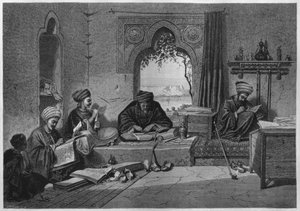 مكتب في جرجه ، من مصر لجورج موريتز إيبرس (1837-1898) ، 188 (نقش وزن الجسم) بواسطة المدرسة الألمانية