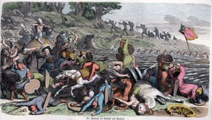 التاريخ القديم. مقدونيا. كتيبة مقدونية تقاتل الفرس. ... (نقش) بواسطة المدرسة الألمانية