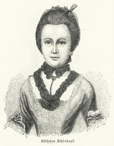 آنا كاتارينا شوينكوبف (1746-1810) ، إلهام للمؤلف الألماني يوهان فولفجانج غوته قصائد الحب Annettenlieder بواسطة المدرسة الألمانية