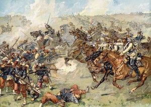هجوم من قبل البروسيين البروسيين على فيونفيل ، معركة مارس لو تور ، 16 أغسطس 1870 بواسطة المدرسة الألمانية
