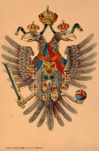 شعار النبالة الإمبراطورية النمساوية المجرية ، نشرته Robraki & Co. ، Magdeburg ، c.1865 (قطع خشبية ملونة) بواسطة المدرسة الألمانية
