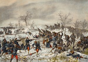 معركة قبل لومان شامبان ، الحرب الفرنسية البروسية ، 11 يناير 1871 بواسطة المدرسة الألمانية