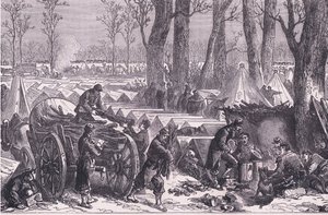 إقامة قوات الجنرال دو كروي في غابات فينسين ، Cassells History of the War بين فرنسا وألمانيا التي نشرتها Cassell and Company Limited ، c1890 (litho) بواسطة المدرسة الألمانية