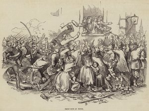 أعمال شغب الخبز في Stettin ، ألمانيا 24 أبريل 1847 (نقش) بواسطة المدرسة الألمانية