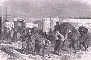 جلب الخضار من الضواحي ، Cassells History of the War بين فرنسا وألمانيا الذي نشرته Cassell and Company Limited ، c1890 (litho) بواسطة المدرسة الألمانية