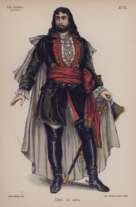 كارل ، من Die Rauber (The Robbers) بواسطة فريدريش شيلر (لون ليثو) بواسطة المدرسة الألمانية