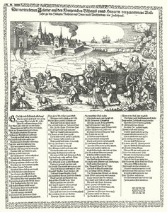 رسم كاريكاتوري يصور اليسوعيين الذين طردوا من بوهيميا والمجر عام 1620 في بداية حرب الثلاثين عامًا (نقش) بواسطة المدرسة الألمانية