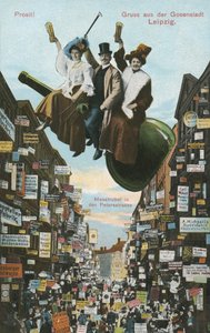 Cheers! Greetings from the Gosenstadt, Leipzig, Germany (colour litho) بواسطة المدرسة الألمانية