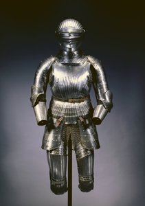 خوذة قريبة وبدلة جزئية للدروع بأسلوب ماكسيميليان ، نورمبرغ ، c.1525 بواسطة المدرسة الألمانية