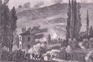 Combat at Chatillon ، Cassells History of the War بين فرنسا وألمانيا التي نشرتها Cassell and Company Limited ، c1890 (litho) بواسطة المدرسة الألمانية