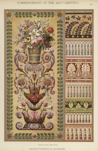 بداية القرن التاسع عشر ، نسيج Gobelin و Lacework (لون ليثو) بواسطة المدرسة الألمانية