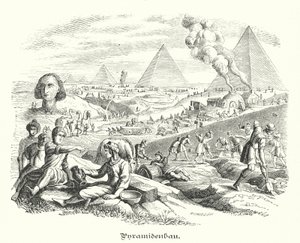 بناء الأهرامات ، مصر القديمة (نقش) بواسطة المدرسة الألمانية