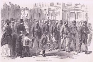 قافلة الفارين من باريس ، تاريخ الحرب بين فرنسا وألمانيا Cassells الذي نشرته شركة Cassell and Company Limited ، c1890 (litho) بواسطة المدرسة الألمانية