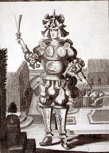 زي لتاجر الأواني الزجاجية والأواني الفخارية ، حانة. بواسطة جيرارد فالك (1651 / 2-1726) حوالي عام 1690 (نقش) بواسطة المدرسة الألمانية