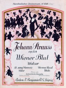 تغطية نتيجة الفالس وينر بلوت op.354 بواسطة يوهان شتراوس الثاني ، (1825-99) ، 1930 بواسطة المدرسة الألمانية