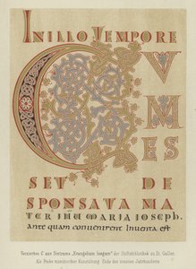 حرف C مزخرف من Sintrams Evangelium longum ، أواخر القرن التاسع بواسطة المدرسة الألمانية