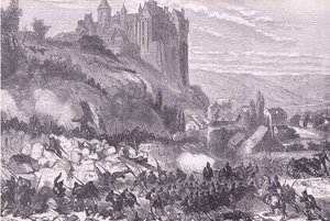 Defence of Chateaudun, Cassells History of the War between France and Germany published by Cassell and Company Limited, c.1890 (litho) بواسطة المدرسة الألمانية
