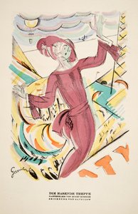 "Die Rasende Treppe Treppe"، إعلان عن فستان يوجين موسنر، من ستايل، طبعة عام 1922 (طبعة بوشية) بواسطة المدرسة الألمانية