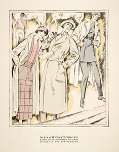 "Die Sachverständigen"، إعلان عن معاطف من ستاوروبولوس ومولداور، من ستايل، طبعة عام 1922 (طبعة بوخوار) بواسطة المدرسة الألمانية