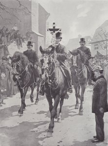 Easter Customs, Saxony (litho) بواسطة المدرسة الألمانية
