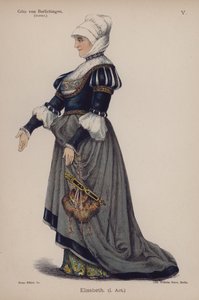 إليزابيث ، من Gotz von Berlichingen بواسطة Goethe (color litho) بواسطة المدرسة الألمانية