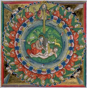 نسخة طبق الأصل من تكوين 2:22 خلق الله حواء ، من الكتاب المقدس نورمبرغ (Biblia Sacra Germanaica) بواسطة المدرسة الألمانية