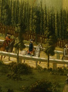 فريدريك الكبير على ظهور الخيل في Maulbeerallee بالقرب من سانسوسي ، 1770 بواسطة المدرسة الألمانية