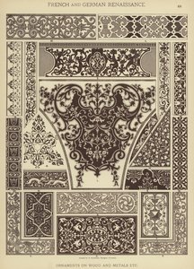 النهضة الفرنسية والألمانية ، الحلي على الخشب والمعادن وغيرها (لون ليثو) بواسطة المدرسة الألمانية