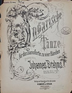 واجهة الرقصات المجرية بقلم يوهانس برامز (1833-1897) بواسطة المدرسة الألمانية