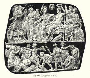 Gemma Augustea, ancient Roman onyx relief cameo engraved gem (engraving) بواسطة المدرسة الألمانية