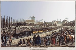 السكك الحديدية الألمانية. ج 1830-1840 (نقش) بواسطة المدرسة الألمانية
