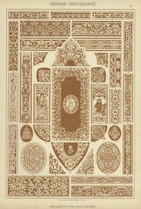 عصر النهضة الألمانية ، زخارف لأغلفة الكتب (لون ليثو) بواسطة المدرسة الألمانية
