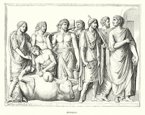 Haruspex ، الكاهن الروماني القديم الذي فحص سلالات الحيوانات التي تم التضحية بها للتنبؤ بالمستقبل (litho) بواسطة المدرسة الألمانية