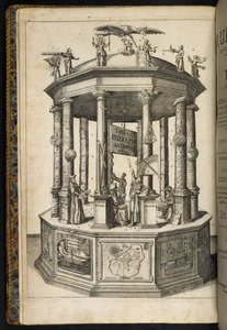 واجهة مصورة توضح معبد أورانيا ، متحف علم الفلك ، من "Tabulae Rudolphinae ، quibus astronomicaecientiae" بقلم يوهانس كيبلر بواسطة المدرسة الألمانية