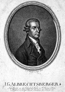 يوهان جورج ألبريشتسبرجر (1736-1809) نقش بواسطة سي إف ريدل بواسطة المدرسة الألمانية